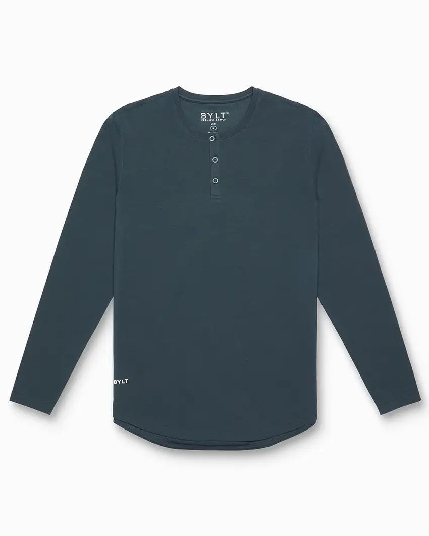 Henley Drop-Cut Long Sleeve: Lux