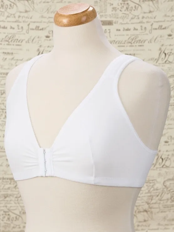 Cotton Knit Front-Closure Wireless Leisure Bra