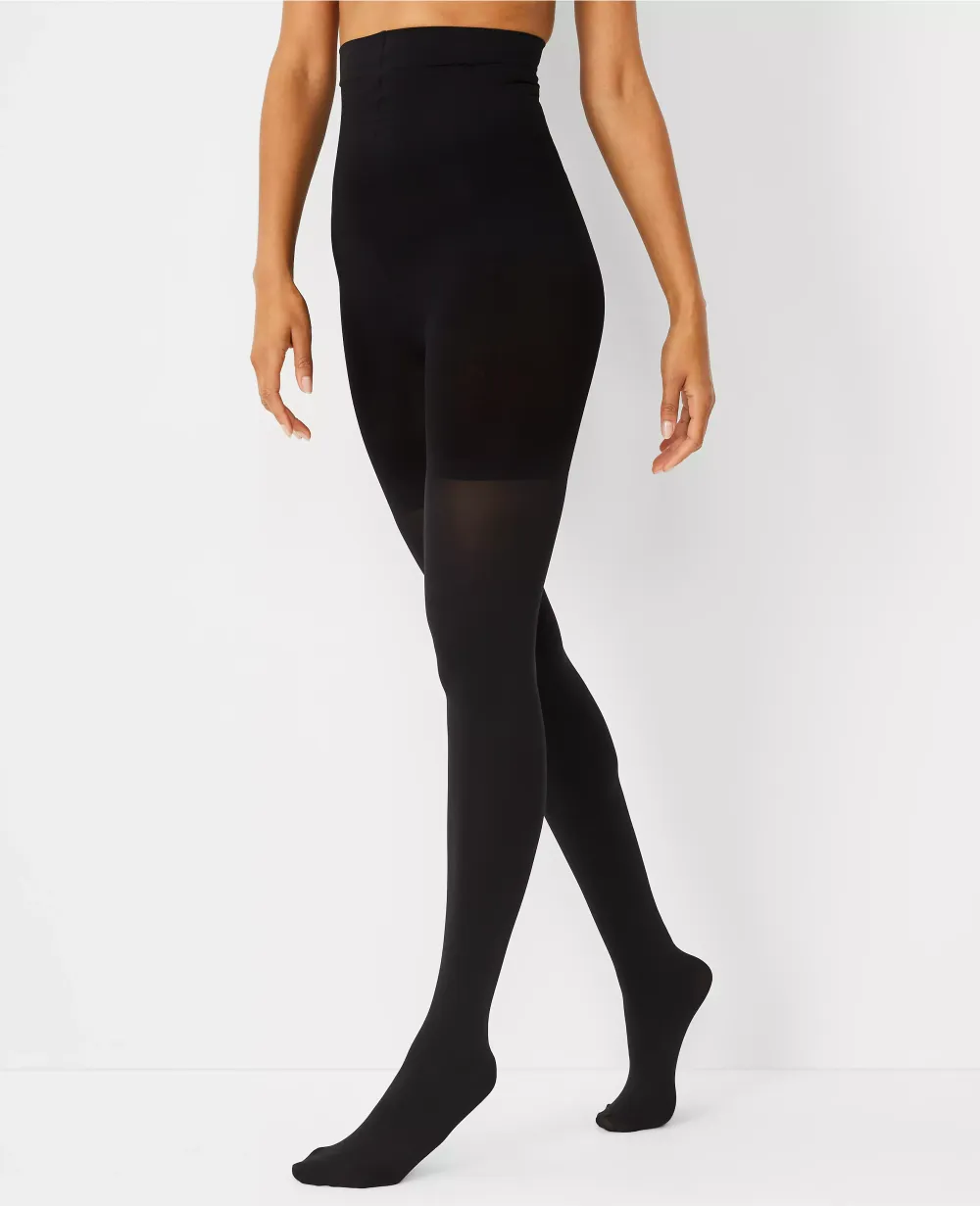 Opaque High Waist Control Top Tights