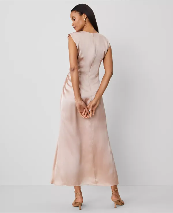 Studio Collection Silk Flutter Sleeve Midi Dress