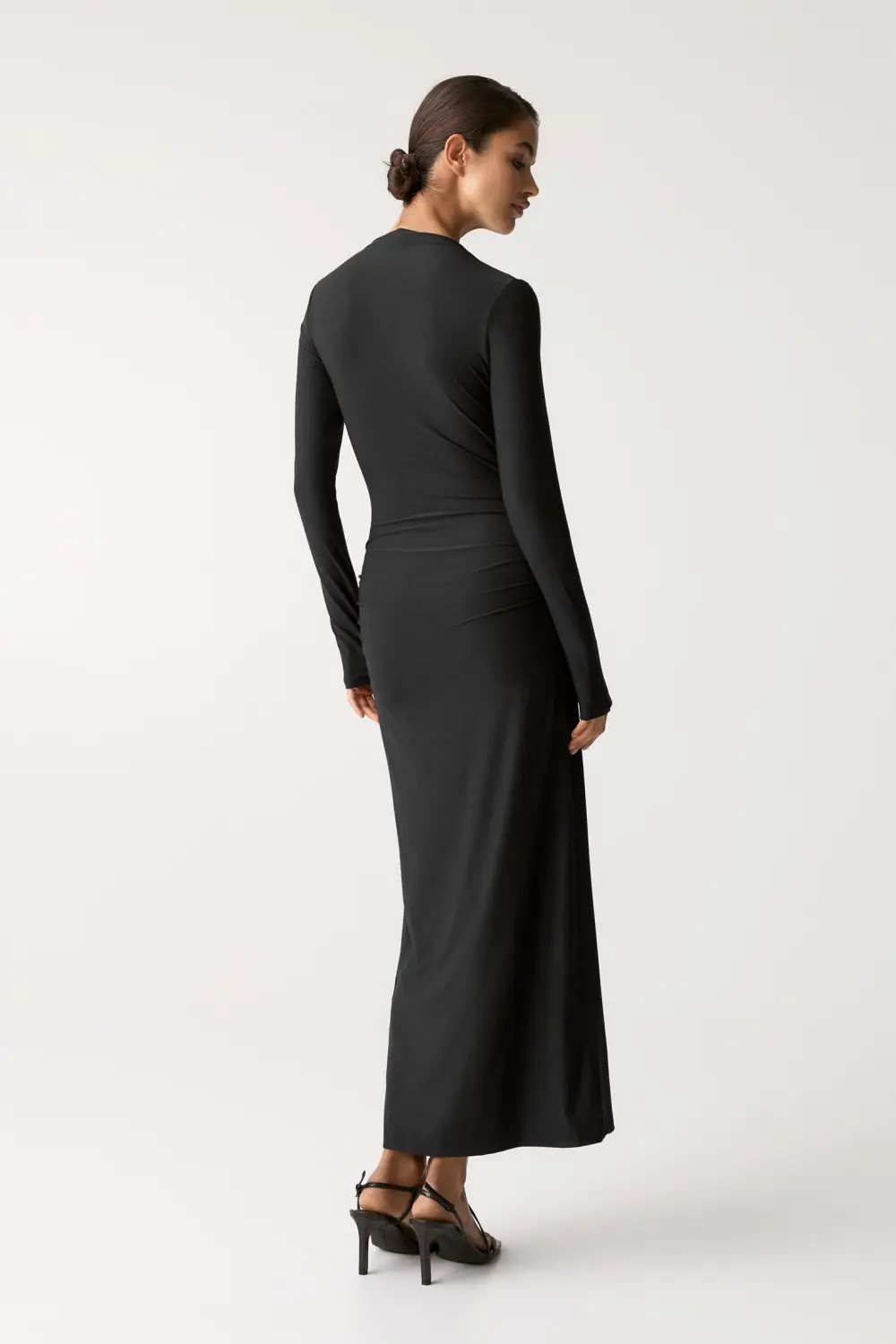 Vestido midi frunces