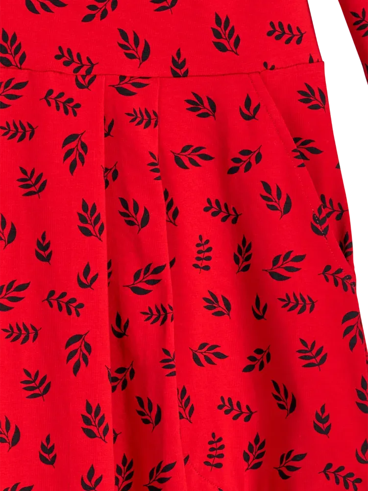 Floral Blossoms Print Pleated Knit Dress