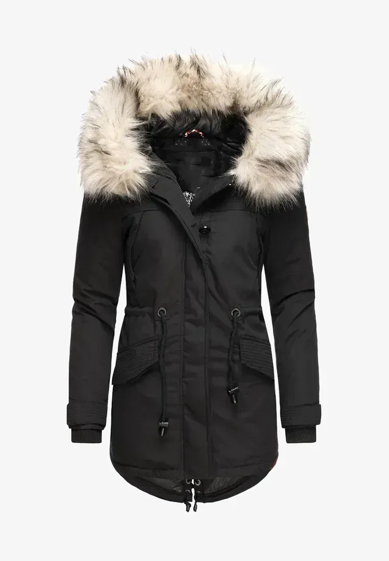 Warm winter ladies parka coat green