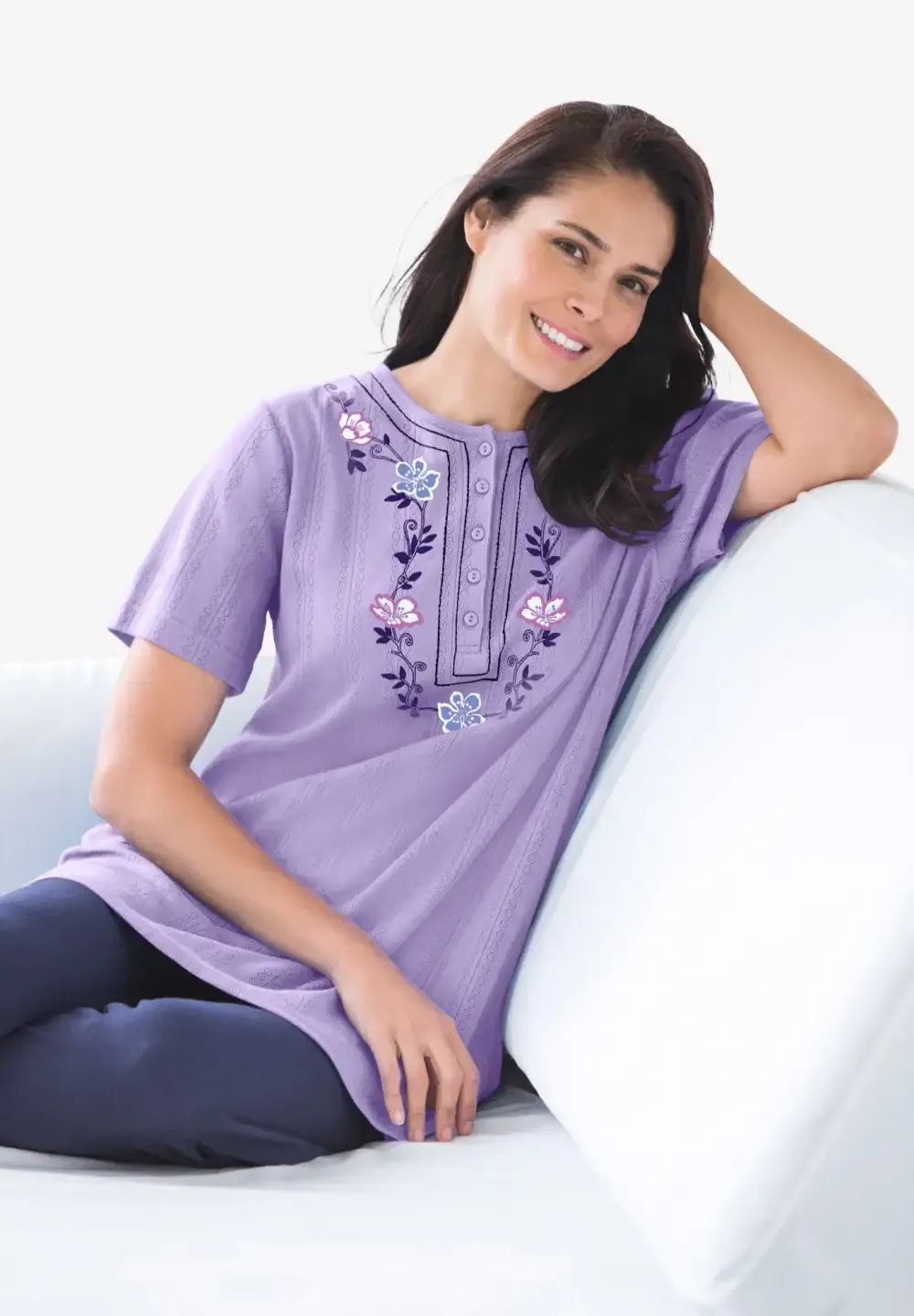 7-Day Embroidered Pointelle Tunic