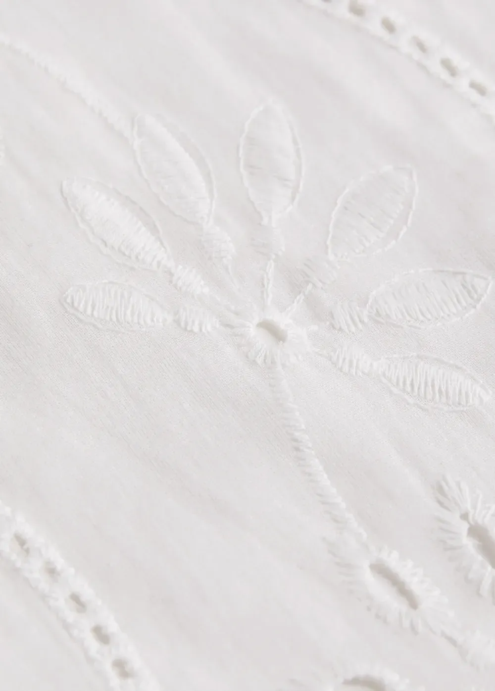 White Split Detail Long Sleeve Blouse
