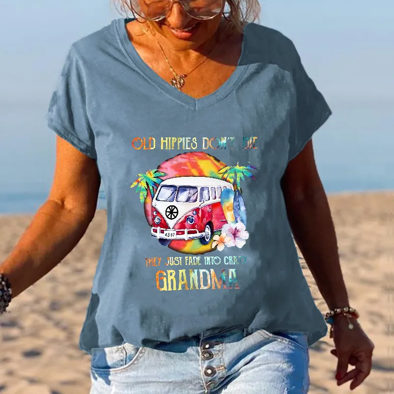 They Just Fade Into Crazy Grandma Bus Graphic Tees
