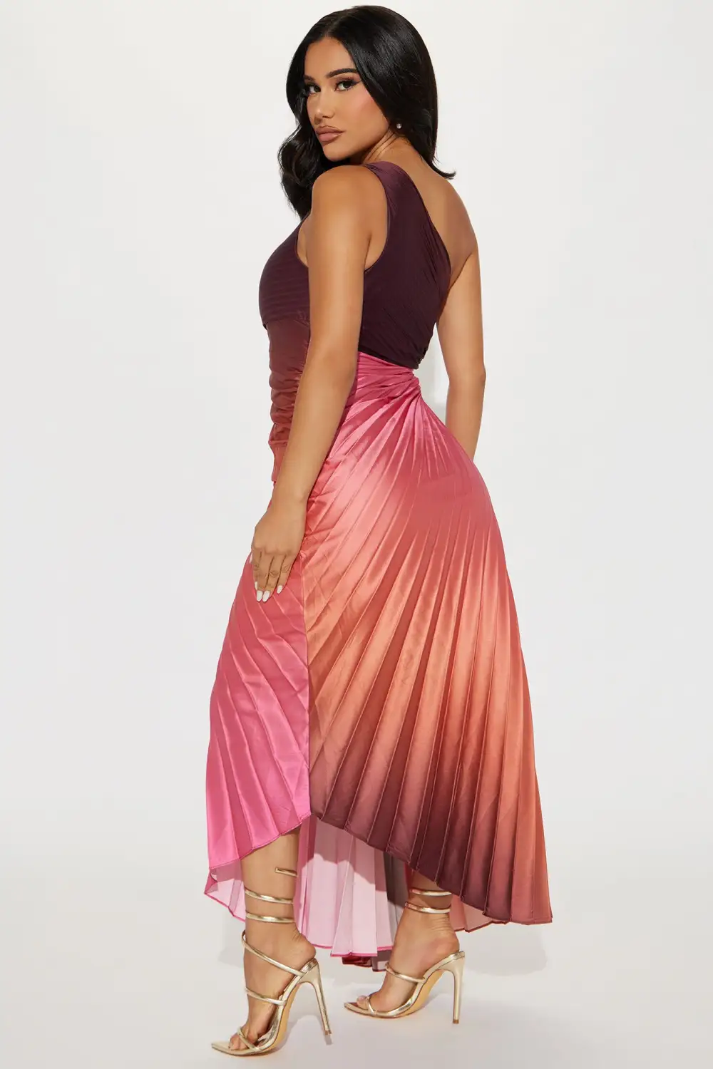 Tahiti Ombre Maxi Dress - Rust/combo