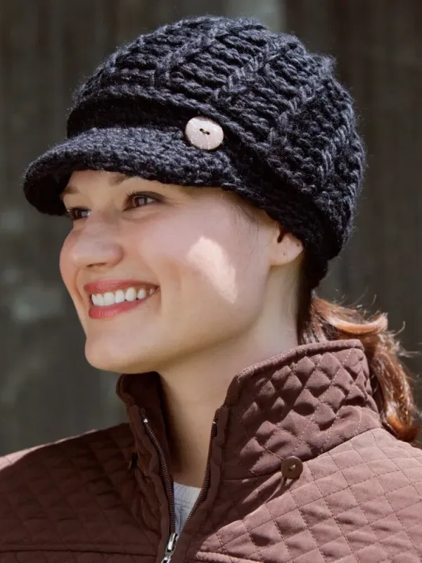 Women's Soft Knit Hat With Brim