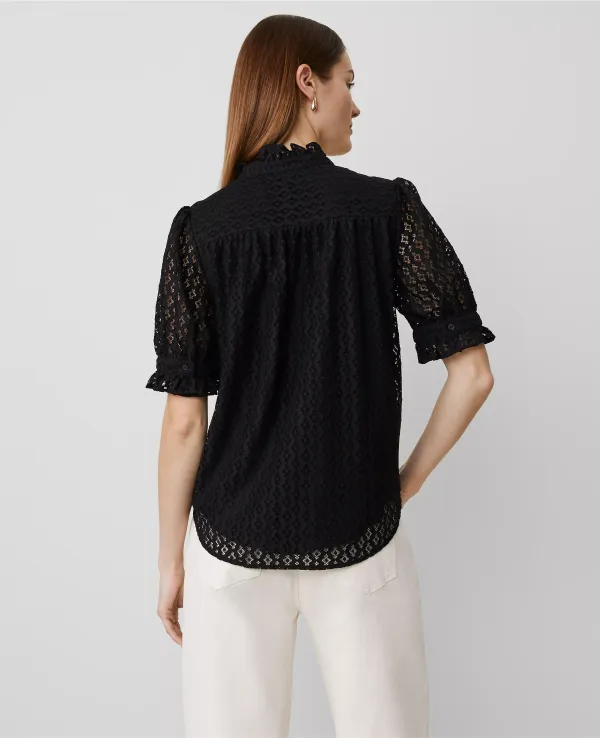Lace Ruffle Collar Blouse