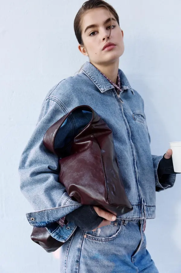 Bolso shopper efecto piel