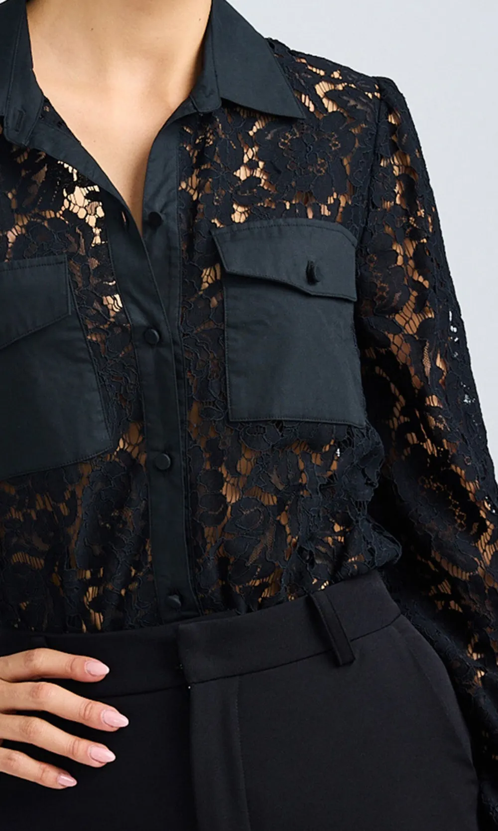 Anisa Lace Poplin Combo Shirt