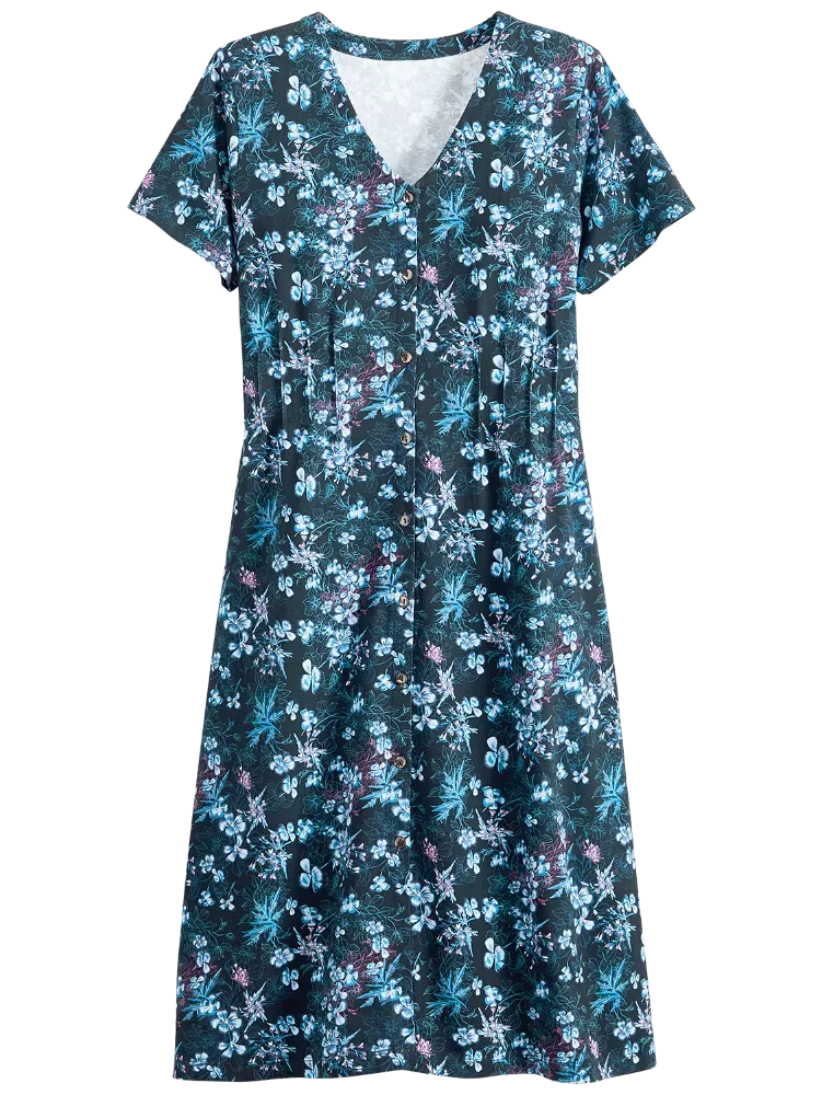Ella Simone Pintuck Floral Knit Dress