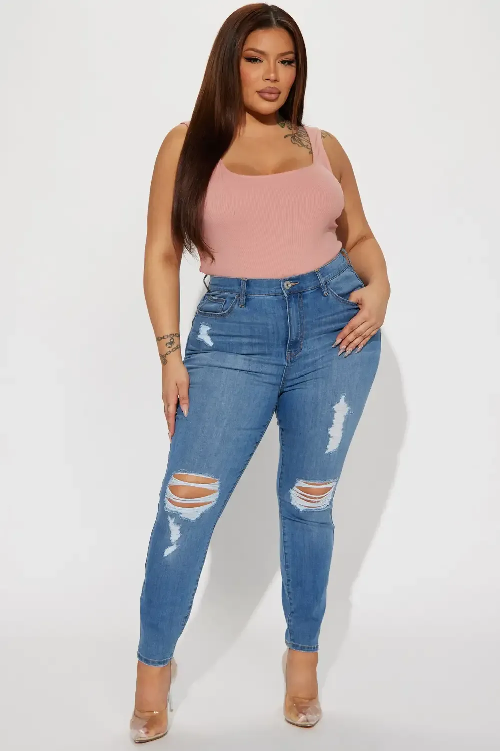 Move It High Stretch Curvy Skinny Jean - Light Wash