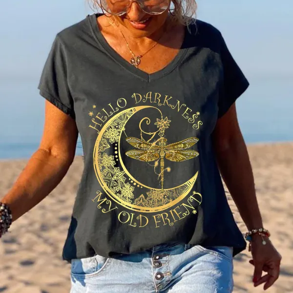 Hello darkness My old friend  Ladies Graphic Tees