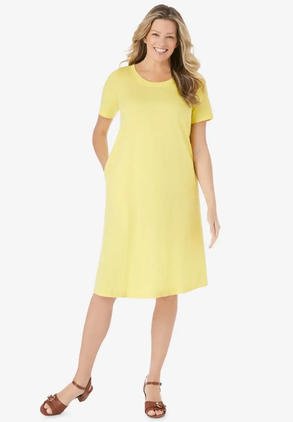 Perfect Short-Sleeve Crewneck Tee Dress
