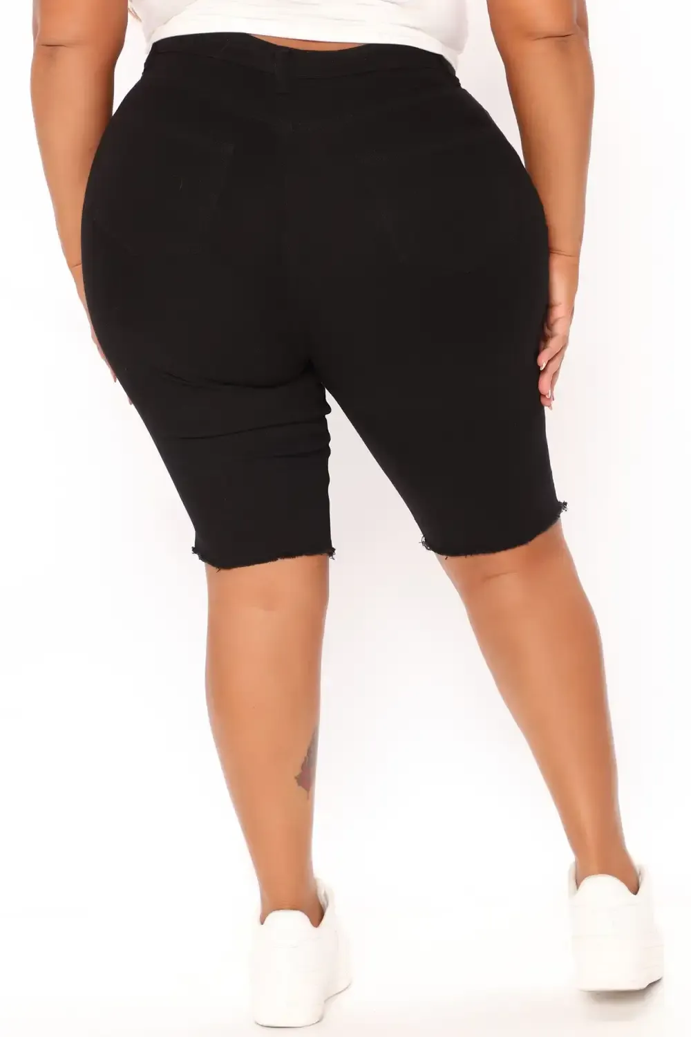 Raquel Distressed Bermuda Shorts - Black