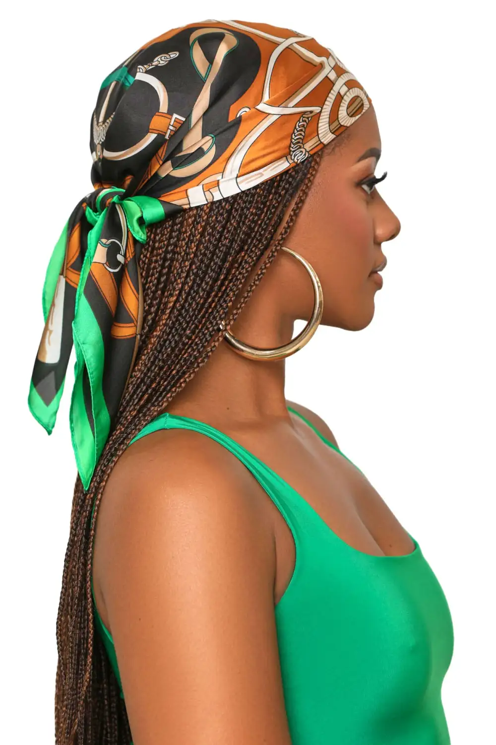 Belts & Chains Scarf (Green Multi)