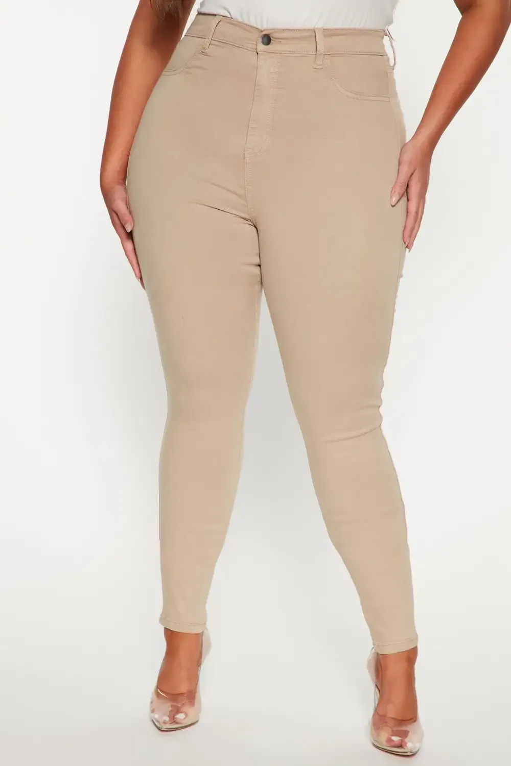 Tall Classic High Waist Skinny Jeans - Khaki