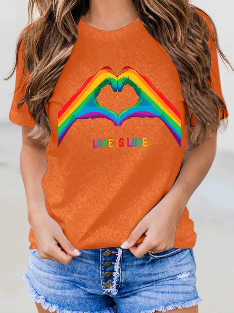 Women'S Love Is Love Round-Neck Short-Sleeved T-Shirt