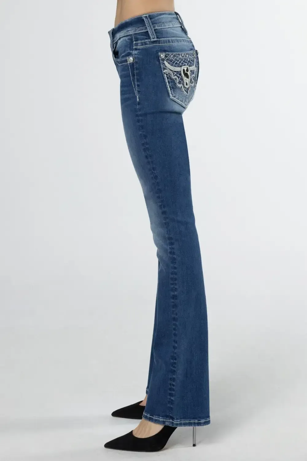 Silver Western Charm Bootcut Jeans