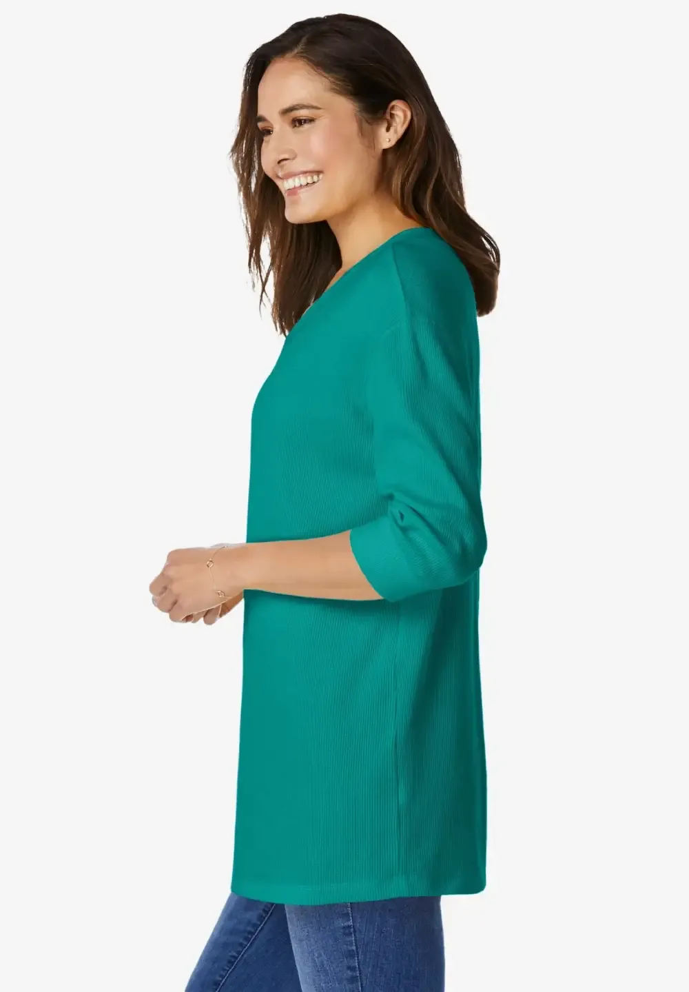 Three-Quarter Sleeve Thermal Sweatshirt