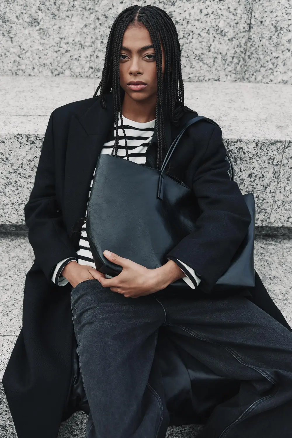 Bolso shopper efecto piel