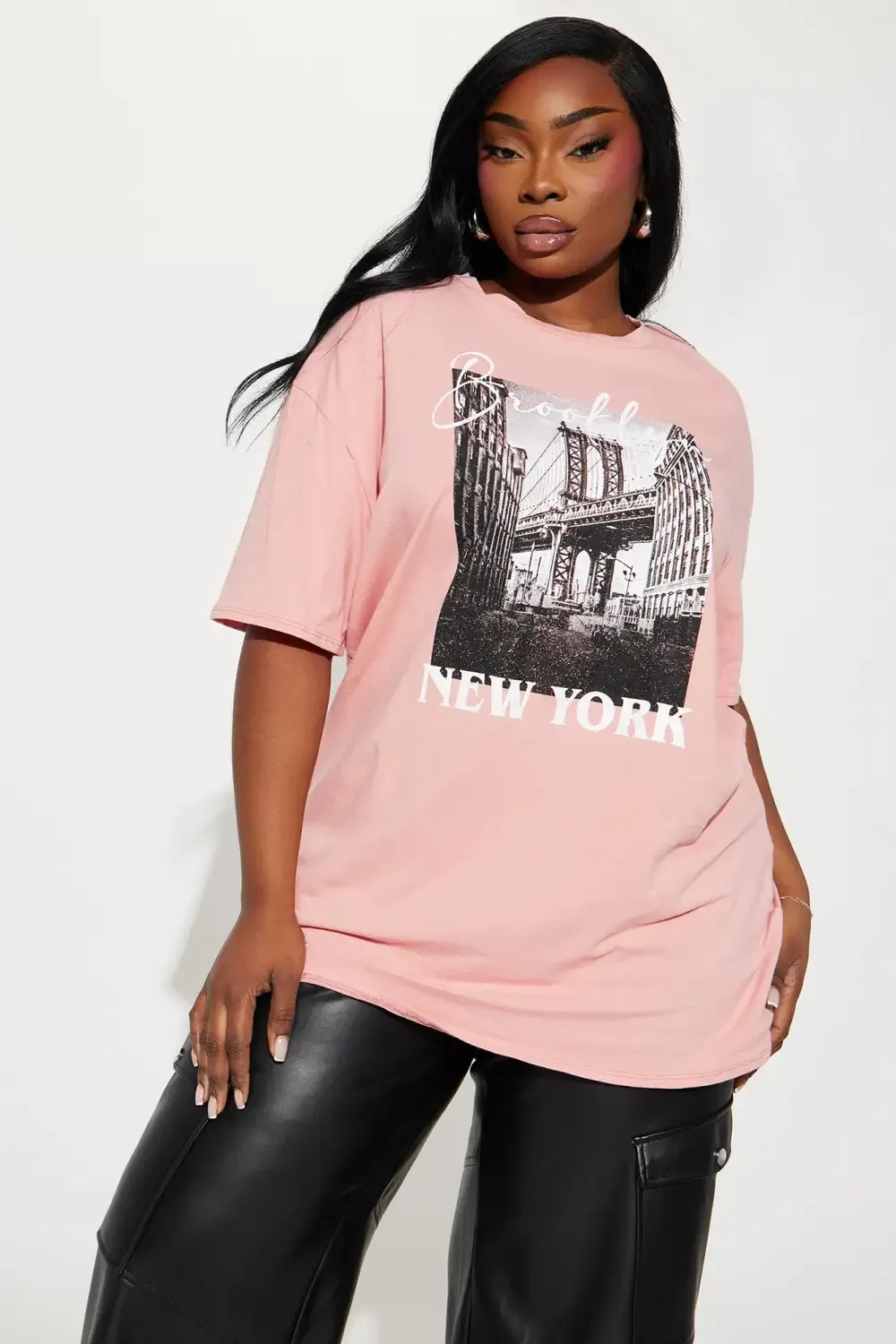 Brooklyn Baddie Short Sleeve TShirt - Mauve