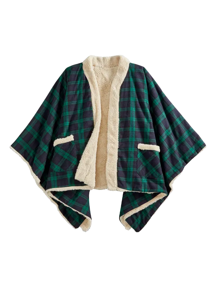 Portuguese Flannel and Sherpa Fleece Cape