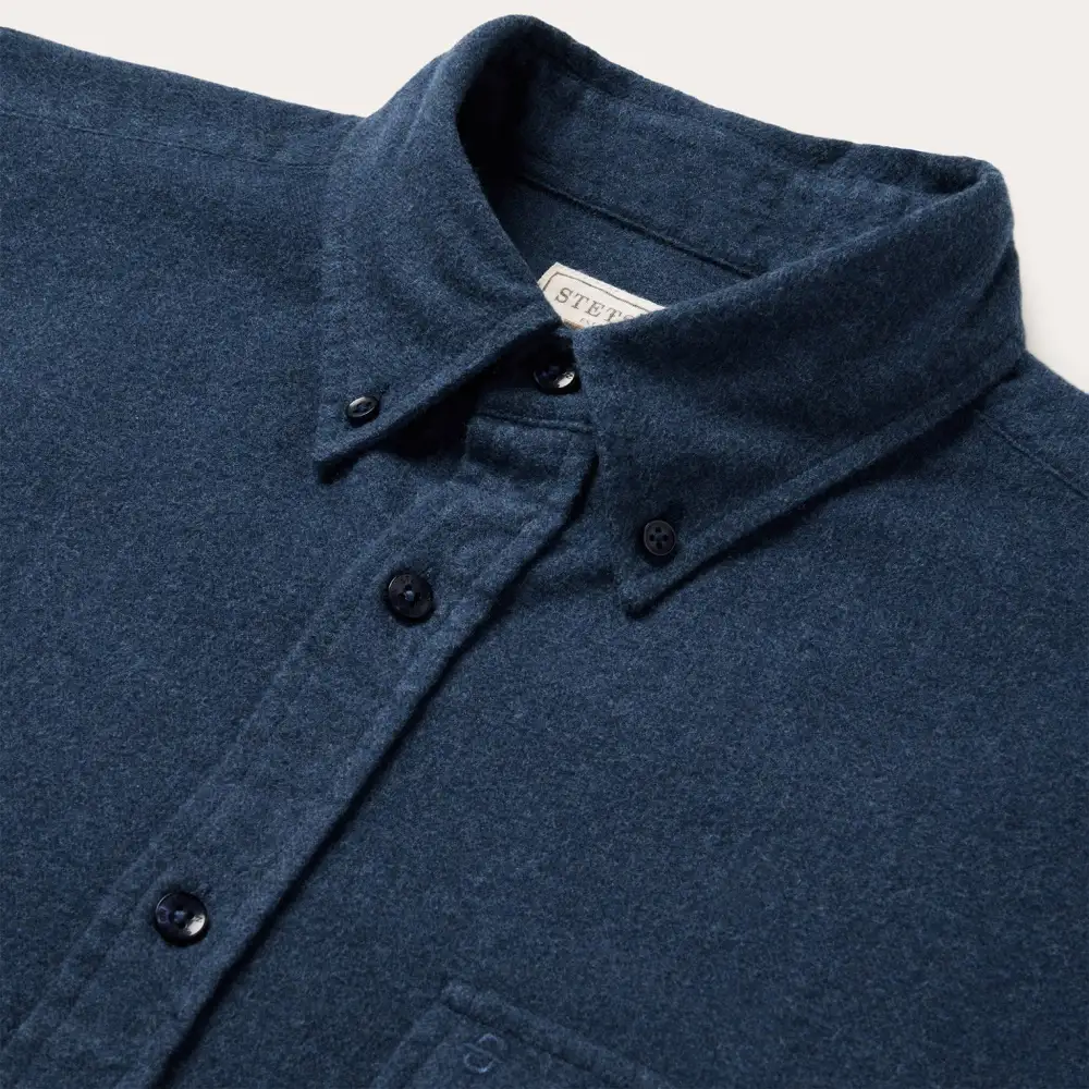 Heathered Flannel Button-Down Shirt
