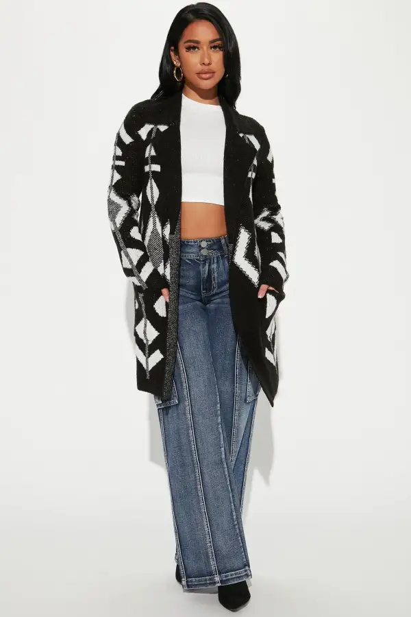 Wanderlust Cozy Cardigan - Black/combo