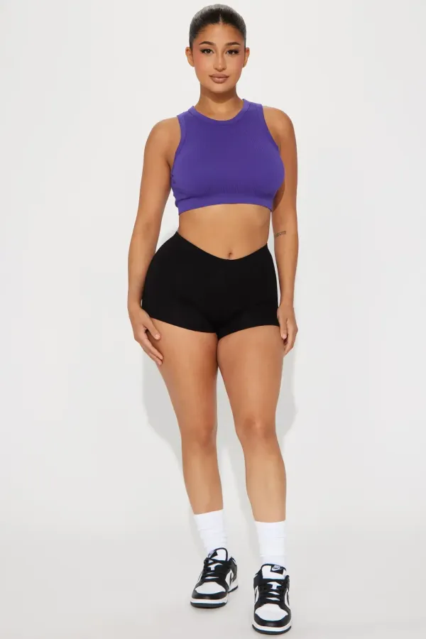 Jackie Seamless Crop Top - Blue