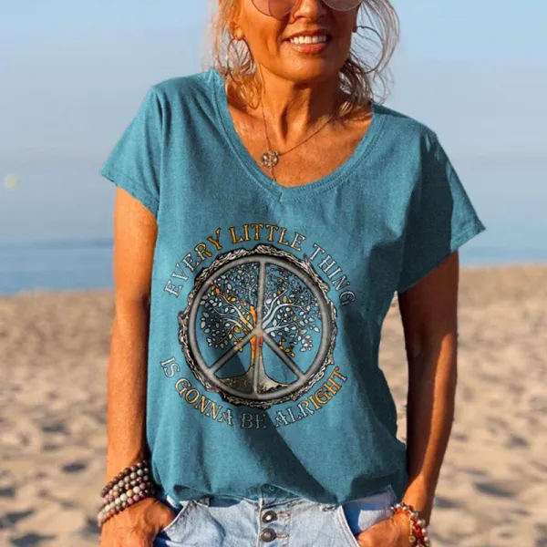 Every Little Thing Is Gonna Be Alright Women Hippie Tees