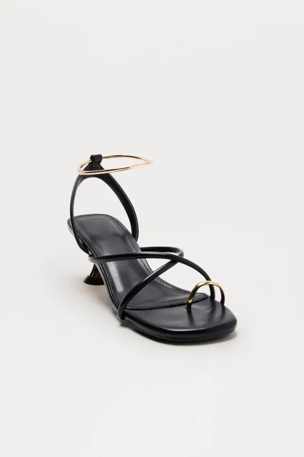 Laguna Kitten Heels - Black/Gold