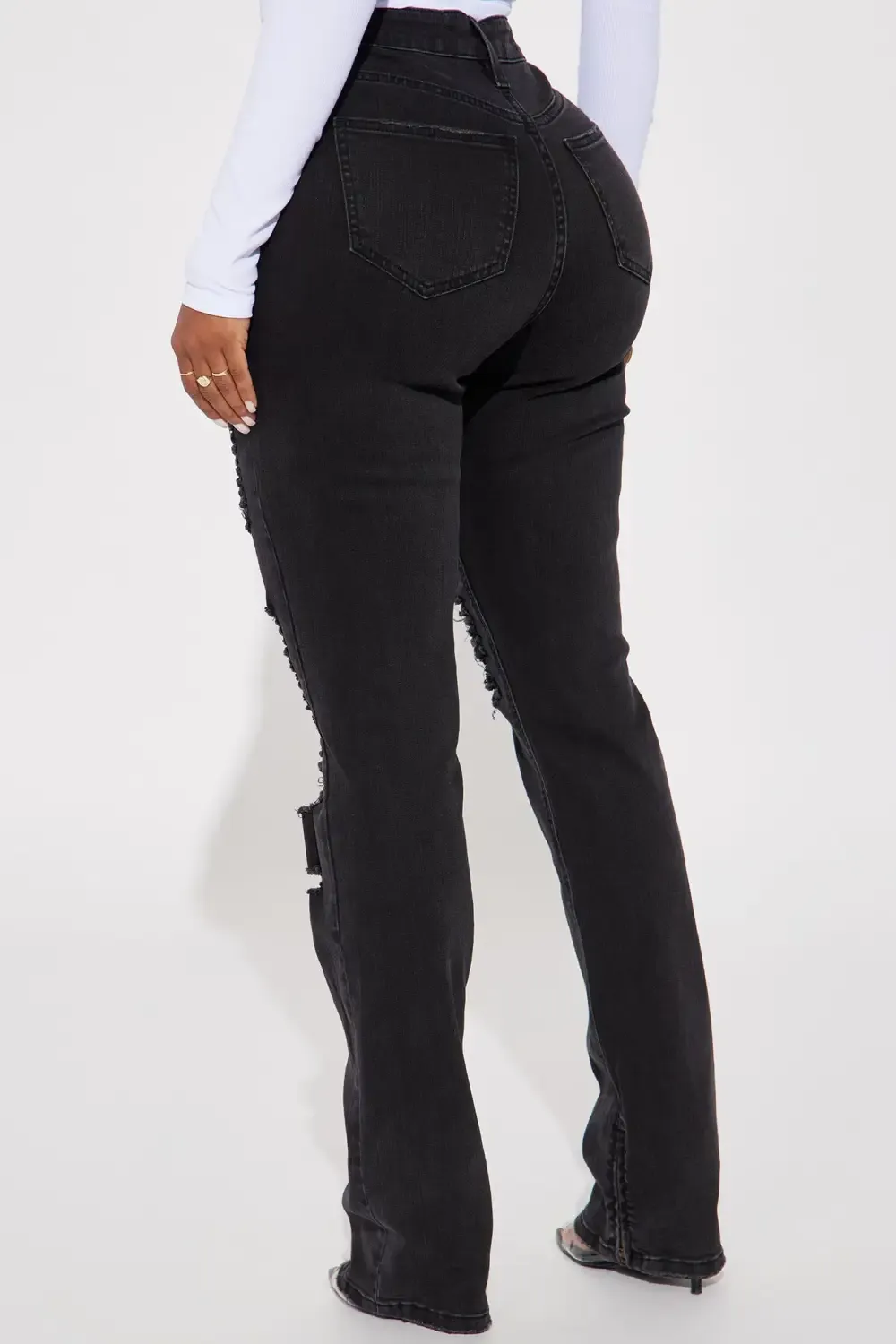 Ma Cherie Slim Straight Jeans - Black Wash
