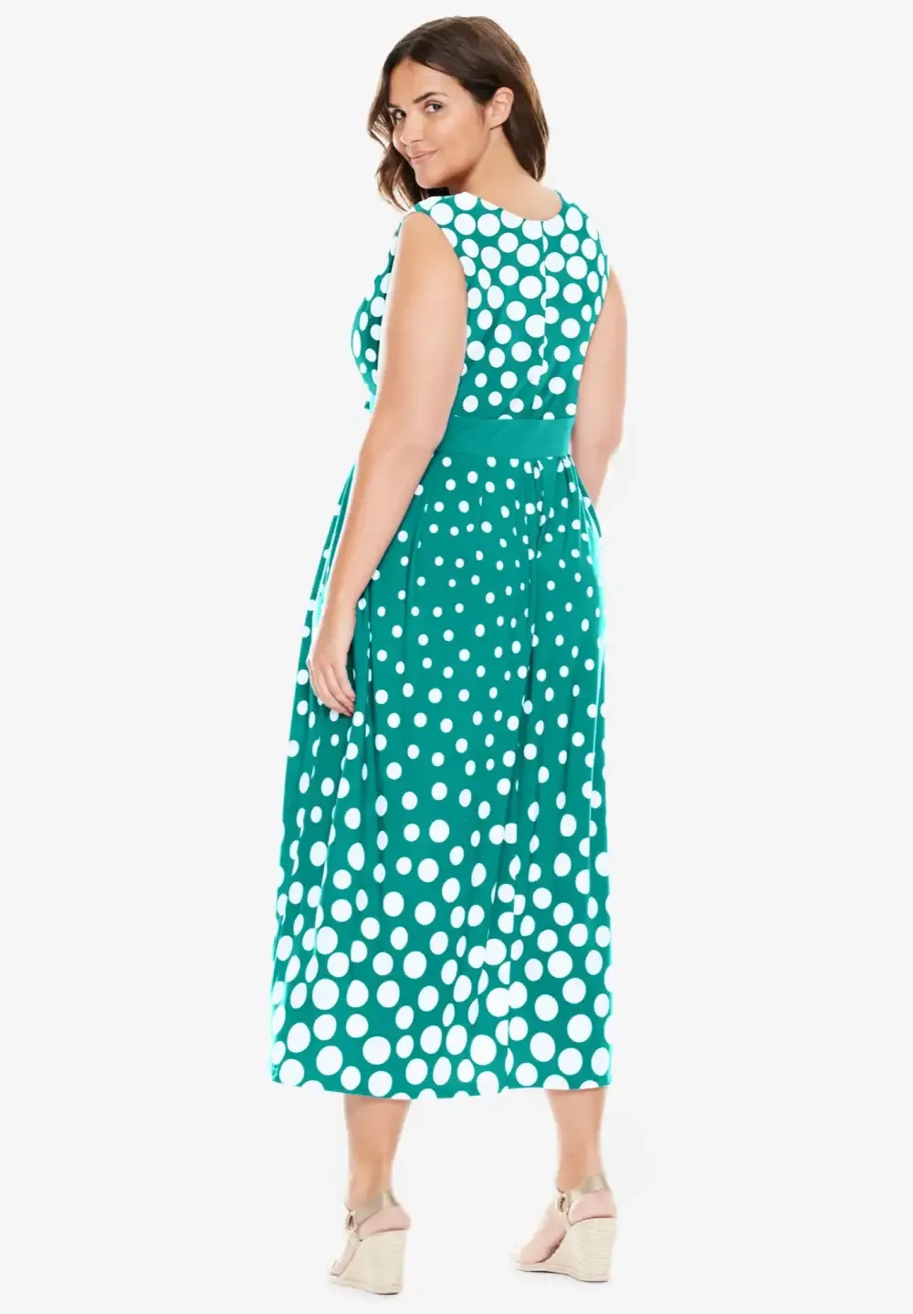 Banded-Waist Print Maxi Dress