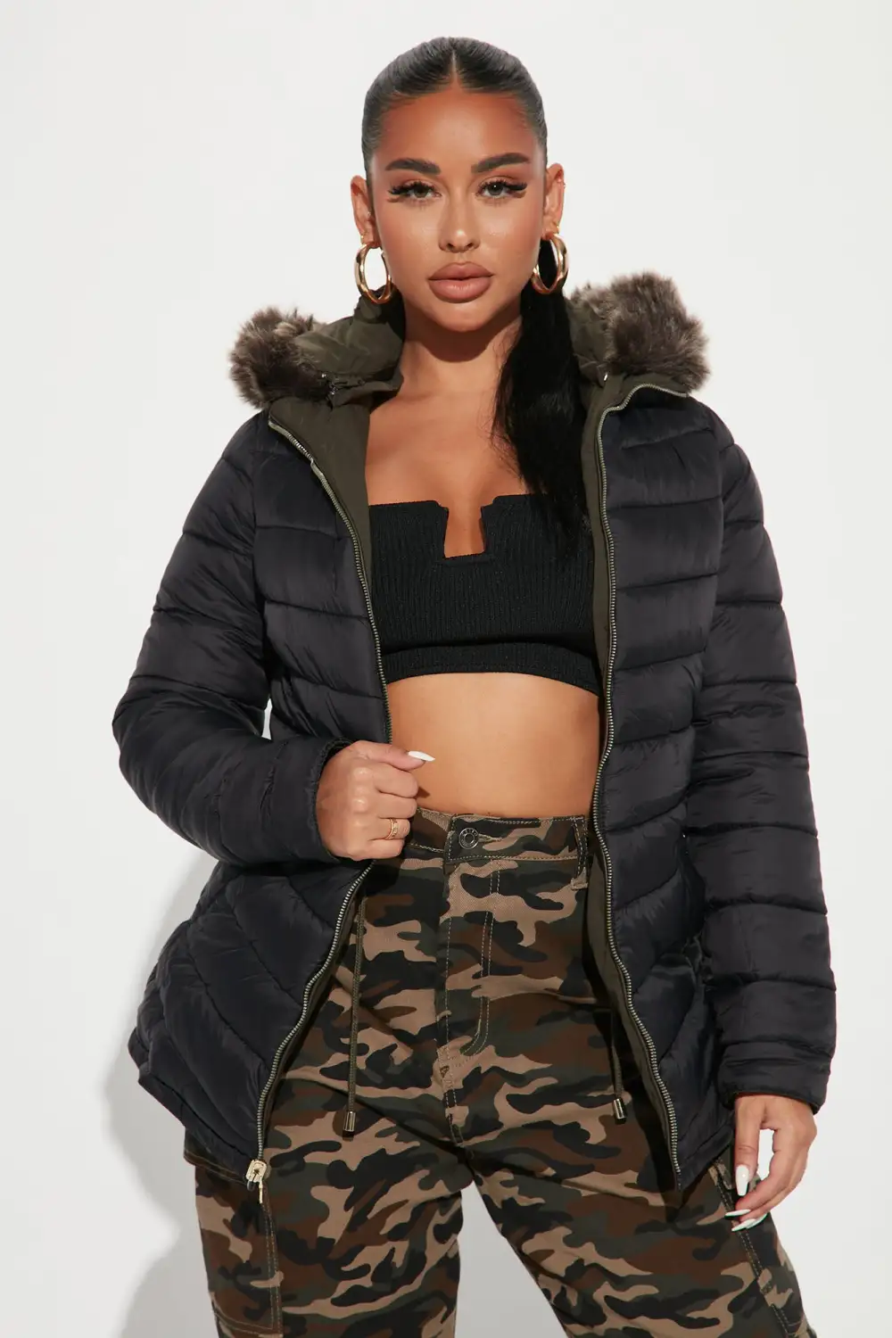 Inside Out Reversible Jacket - Olive/combo