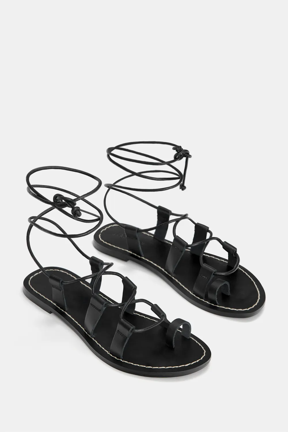 Sandalias planas piel lazada