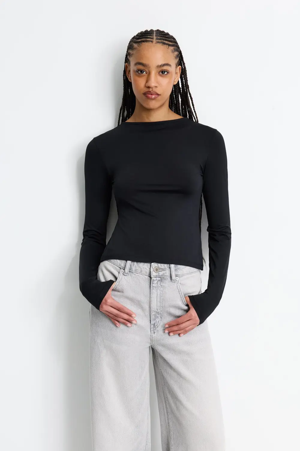 Polyamide top with open back straps