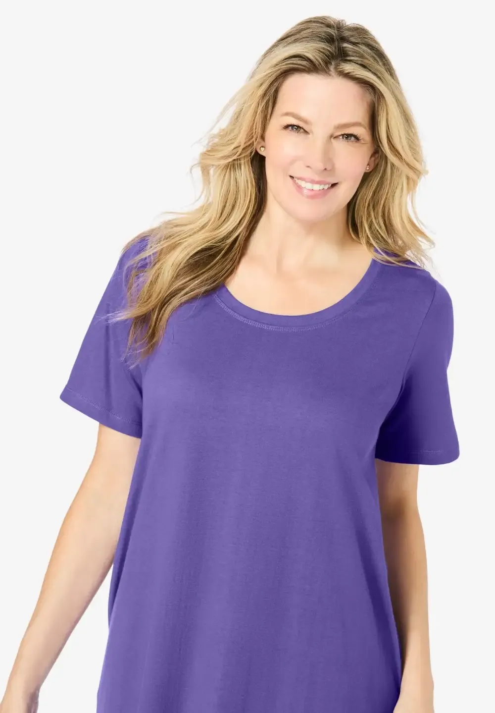 Perfect Short-Sleeve Scoopneck Maxi Tee Dress