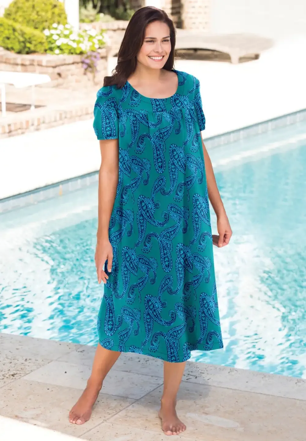 Short Print Shirred Lounger