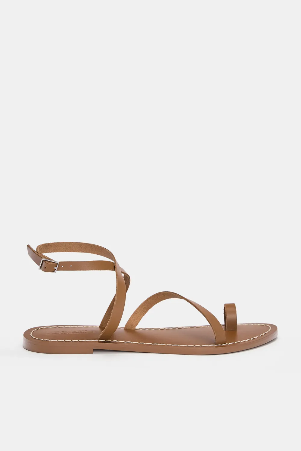 Sandalias planas piel