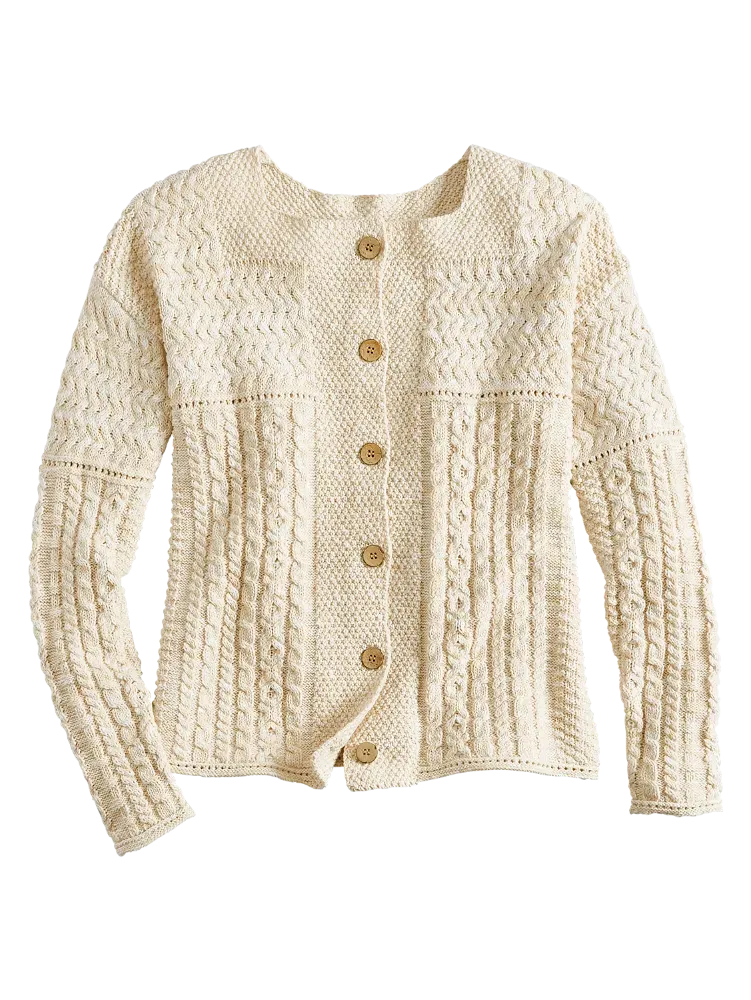 Ella Simone Cotton Linen Cardigan Sweater