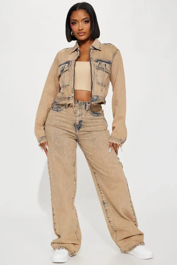 Coffee Break Denim Jacket - Mocha