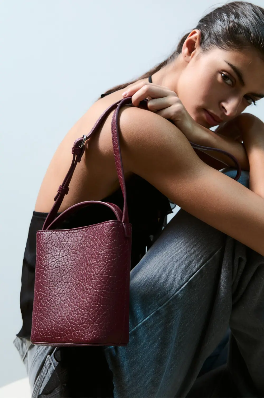 Bolso bandolera efecto piel
