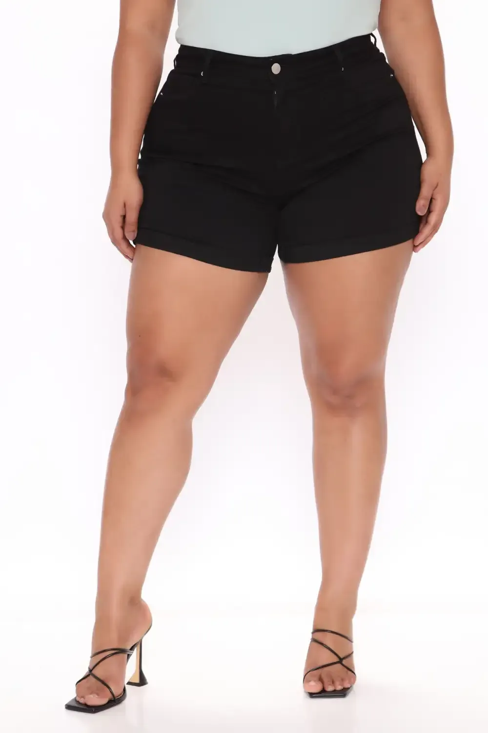 No Muffin Top Denim Shorts - Black