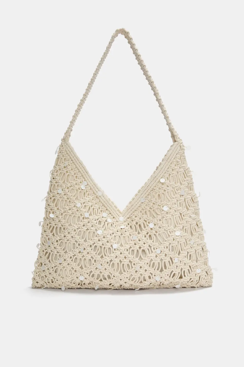 Bolso shopper crochet lentejuelas
