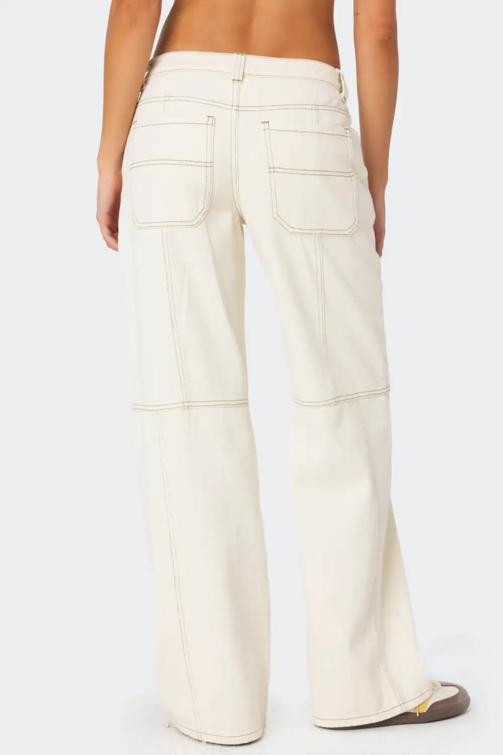 Contrast Stitch Low Rise Jeans