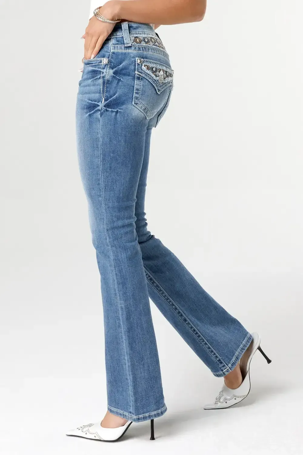 Stitched to Topaz Bootcut Jeans