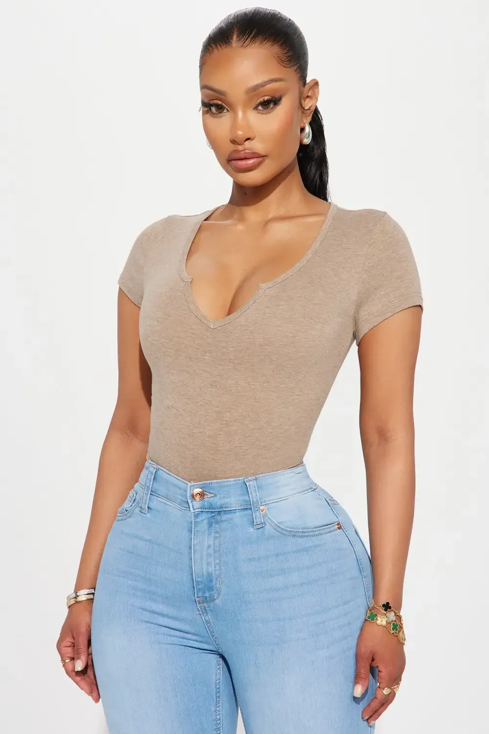 Natalie Short Sleeve Tee - Mocha