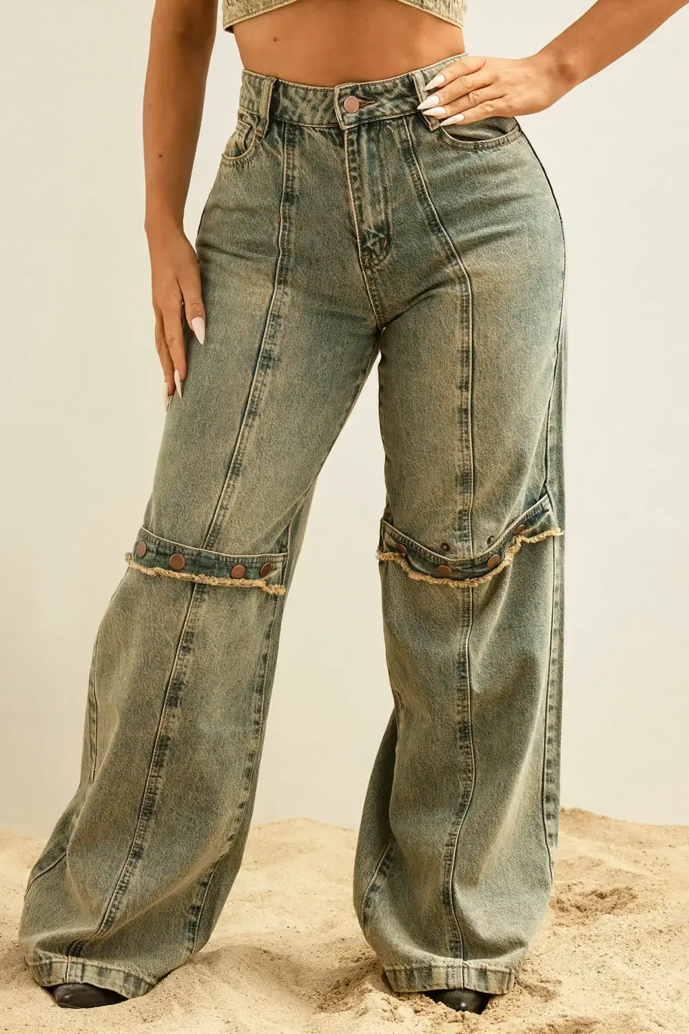 All Too Well Tinted Wide Leg Jeans - Vintage Wash